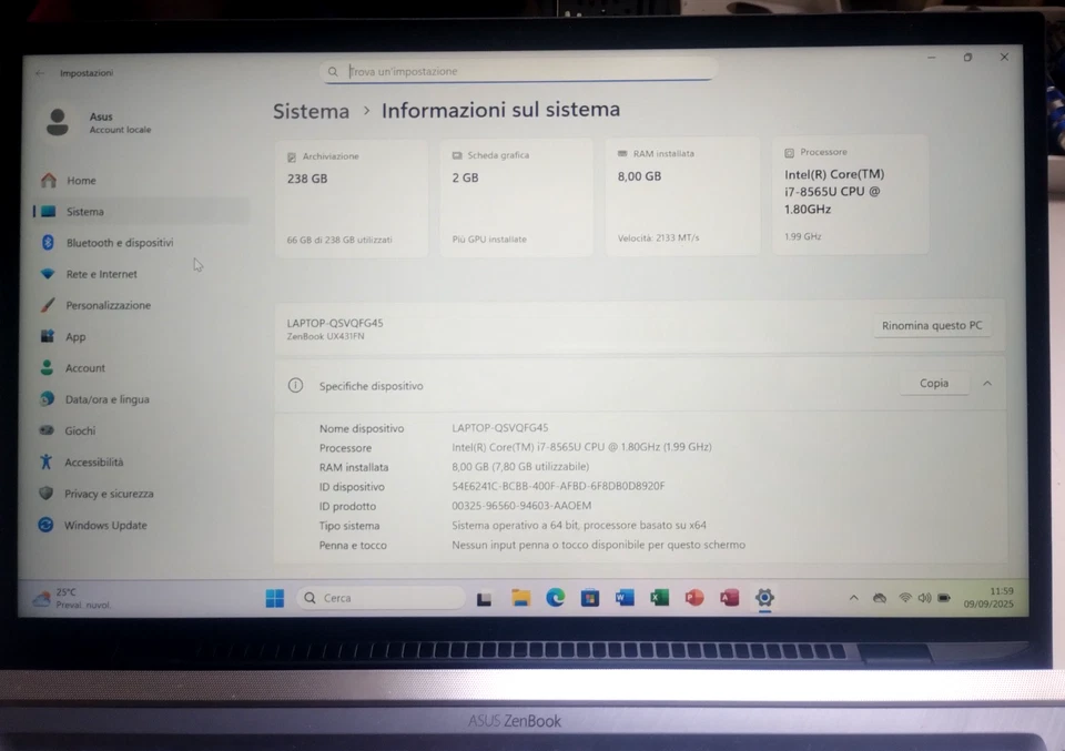 LAPTOP ASUS ZENBOOK UX431F - Immagine 4 di 4