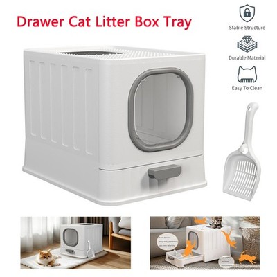 Große geschlossene Katzentoilette mit Schublade oberer Eingang faltbar Katze Toilette Schaufel