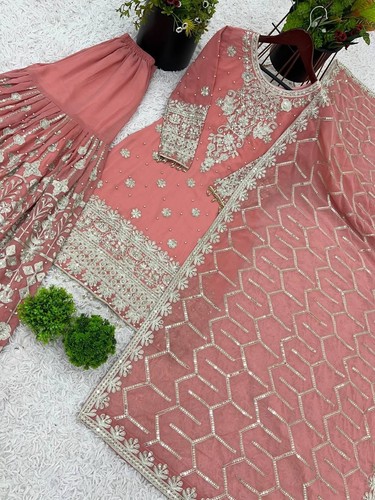 Pakistani Salwar Kameez Ready To Wear Dress Palazzo Suit Wedding Party Bollywood - Picture 4 of 6
