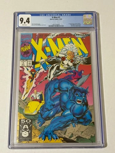 X-Men # 1 (10/91) CGC Graded Comic Book 9.4 NM WP Jim Lee Art 1st App Acolytes