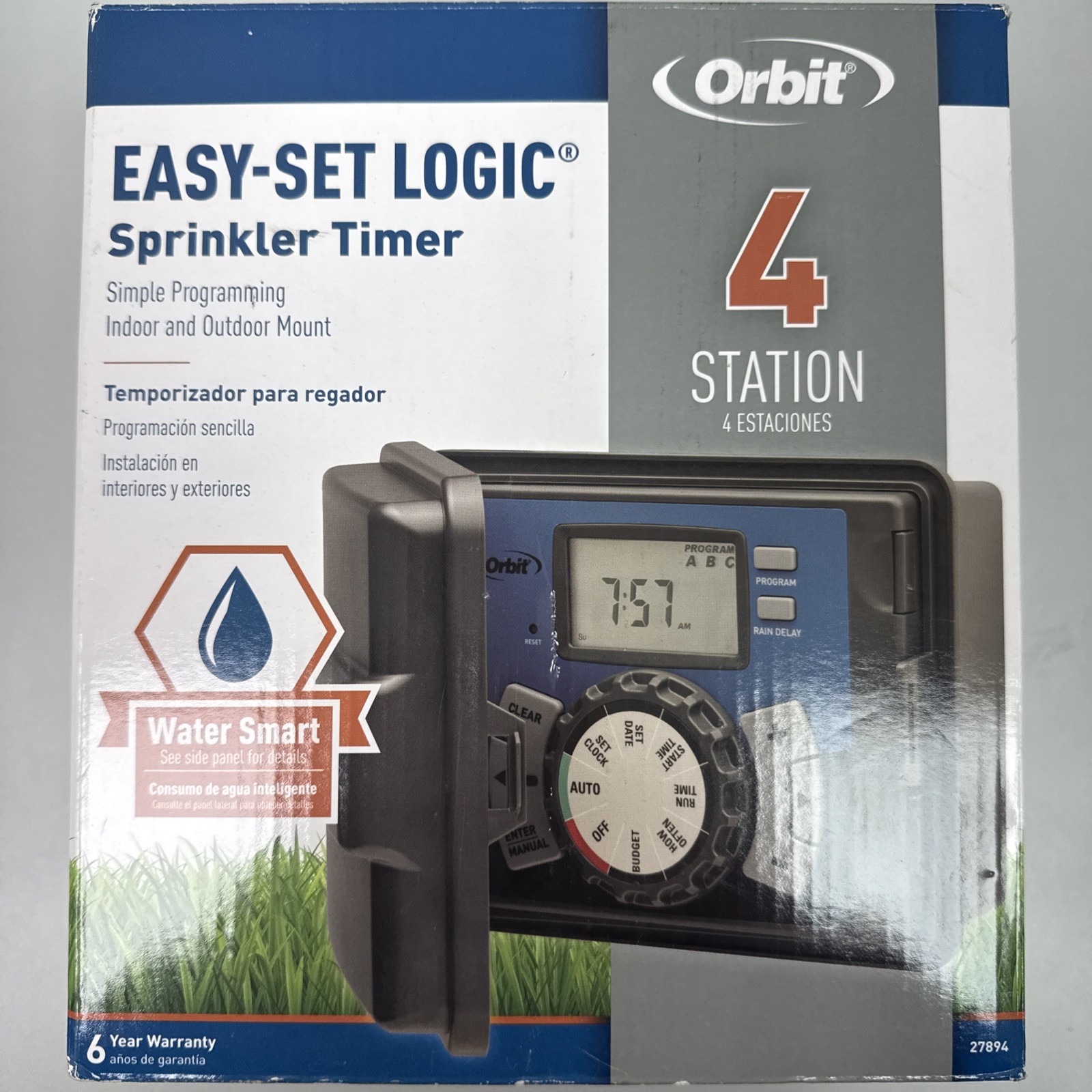 Orbit 57894 4-Station Outdoor Swing Panel Sprinkler System