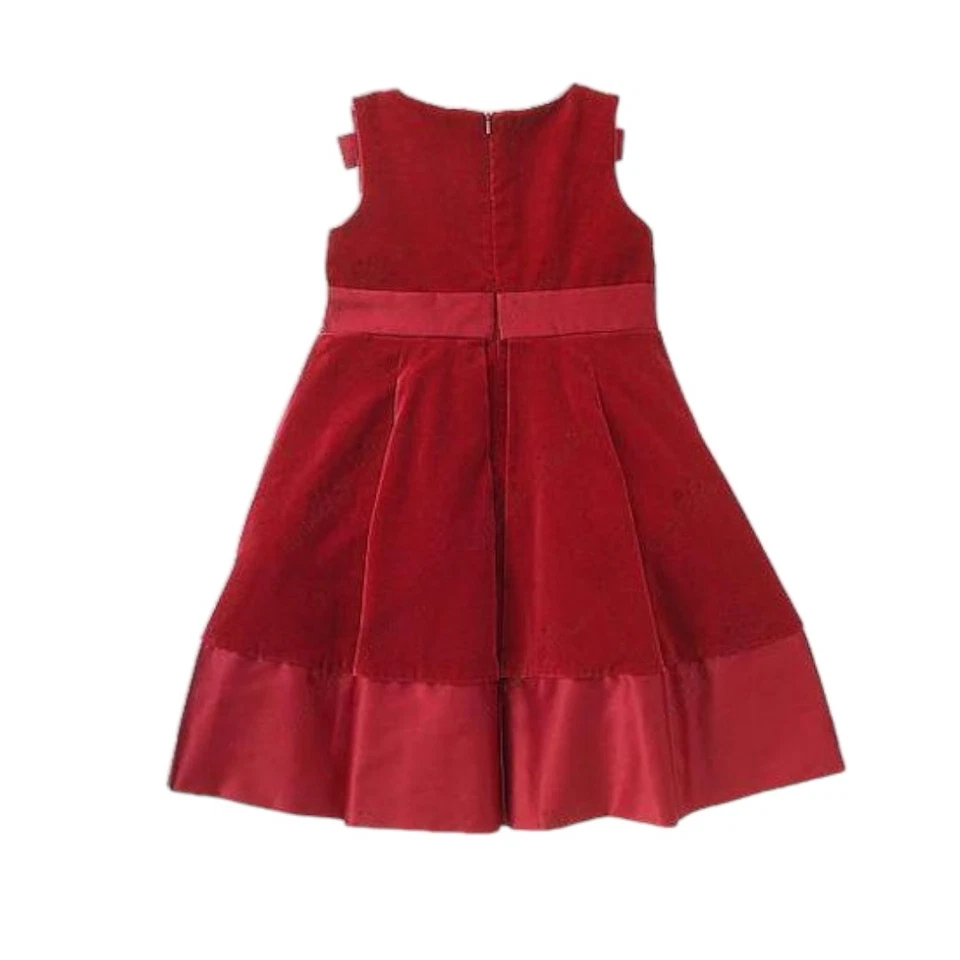 Gymboree Girls Dress Size 6 Red Velveteen Pleated Classic Holiday Christmas - Image 3 of 4