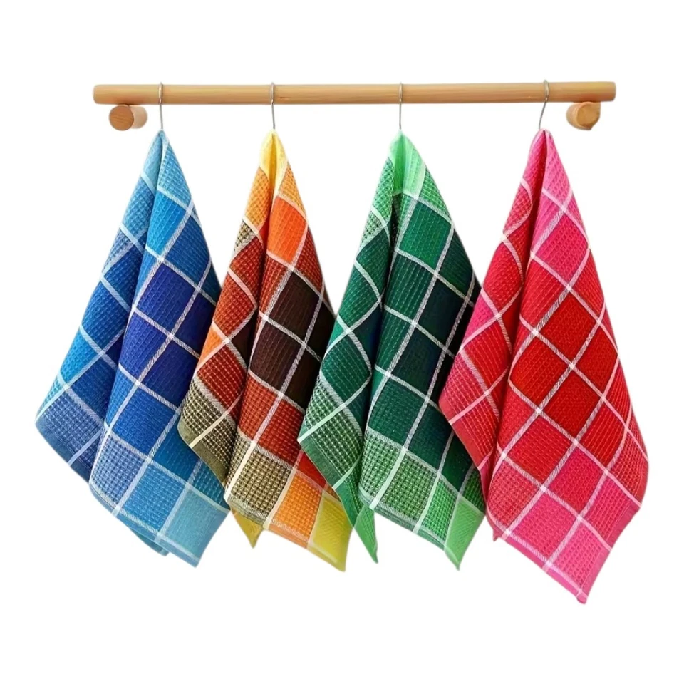 4 torchons Multicolore neufs coton 68 cm x 42 cm - Photo 4/4