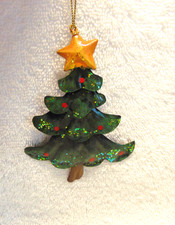 Christmas Ornament METAL Christmas Tree Glitter  i