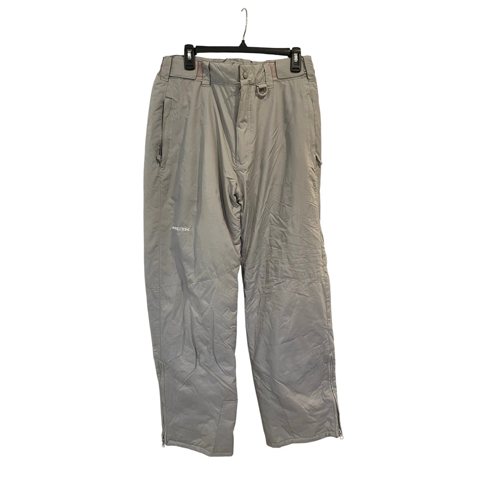 ARCTIX Mens Medium Insulated Ski Snow Pants Gray Zip Pockets Adjustable Waist