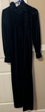 Donna Richard / Gillian O Malley Green Velvet Long Robe Sz S