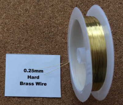 0,25 mm x 20 m 33 SWG Steif Hart Messing Draht Schmuck Auffädeln Basteln Erodieren Modellieren