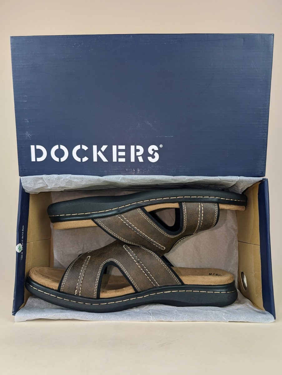 Dockers Sandals Mens 12 M Sunland Slides Brown Open Toe  display picture 1