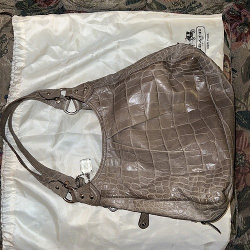 Entrupy authentifiziert Coach grau Leder Doppelgriffe Hobo Schulter Handtasche - Bild 4 von 9