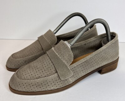 Lucky Brand Caviep Womens Suede Perf Leather Gray Loafer  display picture 2