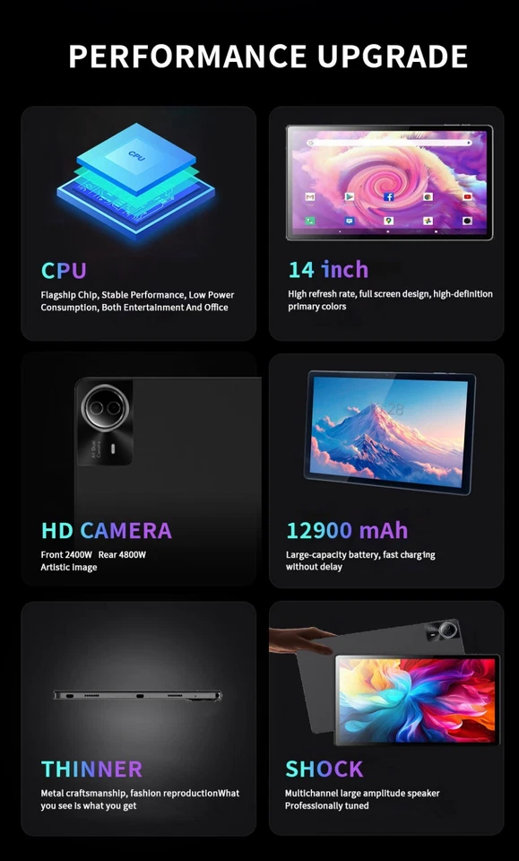 Lumos 14 inch Ultra Big Tablet Android 14 1 TB Storage 16GB RAM Bundle Keyboard - Image 3 of 4