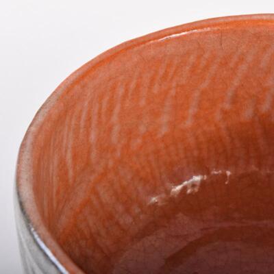 Bol à thé Raku Kichizaemon Ryonyu Red Chawan avec boîte ustensiles de cérémon
