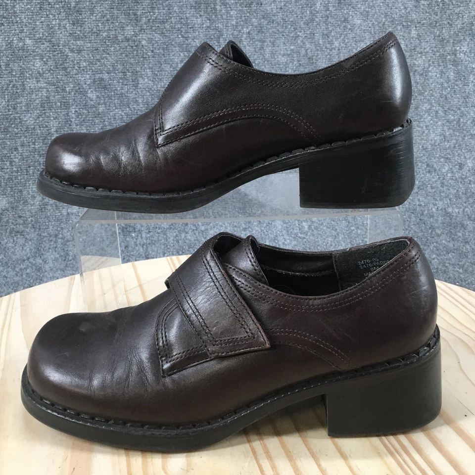 Croft And Barrow Zapatos Mujer 8 M Padden Gancho Lazo Mocasín Tacones Cuero Marrón Foto 2 de 4