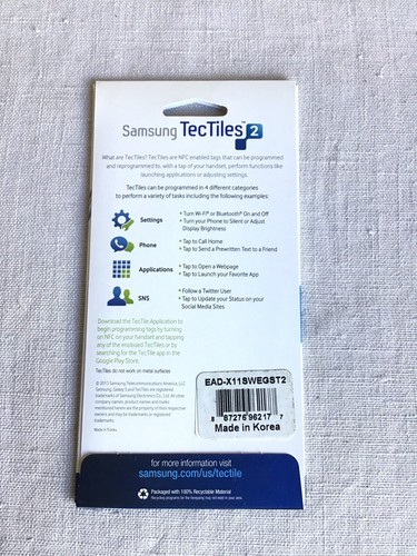 Brand New Sealed Samsung Galaxy S4 Compatible Tec Tiles 2 Programmable NFC Tags - Picture 2 of 2