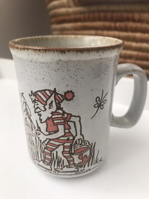 Dunoon Scotland Rare Vintage Retro Elves Elf Pixies Stoneware Coffee Mug Cup 