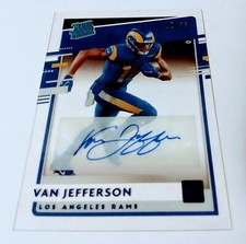 2020 Panini Chronicles Clearly Donruss Van Jefferson Rated Rookie Auto /35 RAMS