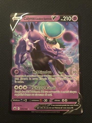 Pokemon CALYREX cavaliere spettrale V 074/198 Ultra rara,nuova, in italiano. - 第 1/2 張圖片
