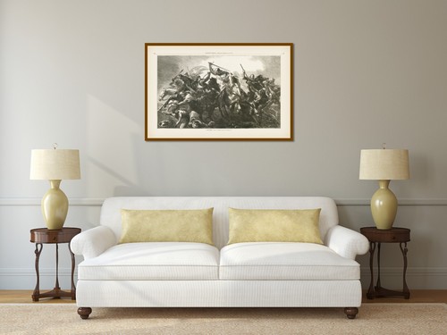 CRUSADERS medieval knights in battle old engraving Gilbert 1876 art print poster - Picture 11 of 17