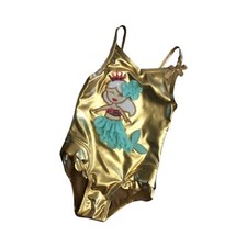Flapdoodles Infant Girls One Piece Mermaid Swimsuit Size 24M UPF 50 Gold NWT