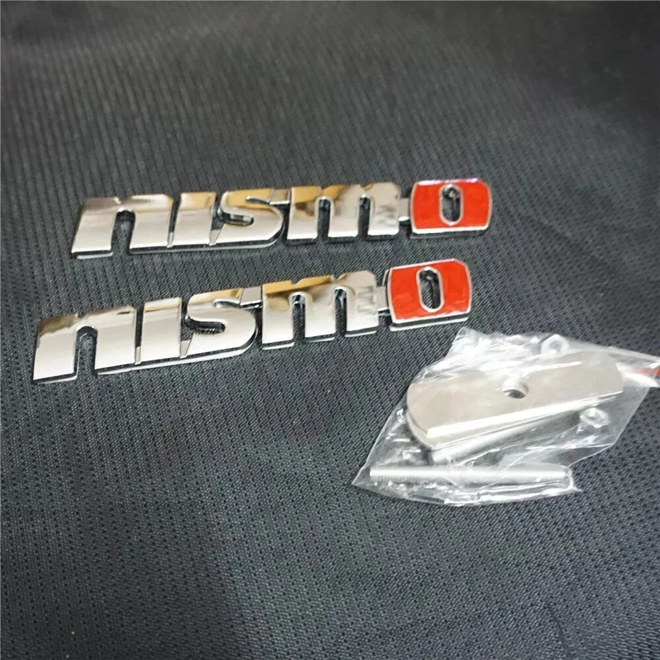 1X Insignia emblema parrilla delantera NISMO de metal rojo cromado para Nissan Altima Sentra Foto 4 de 4