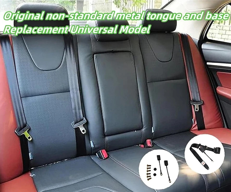 2 Set Universal With Sensor 3 Point Safety Seat Belt Straps Car Retractable NEW Foto 4 de 4