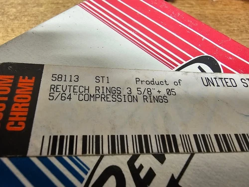 Set of Revtech 3 5/8" Big Bore Piston Rings .050 Oversize