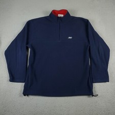 Reebok Sweater Mens Large Navy Blue Fleece 1/4 Zip Up Pullover Sweatshirt