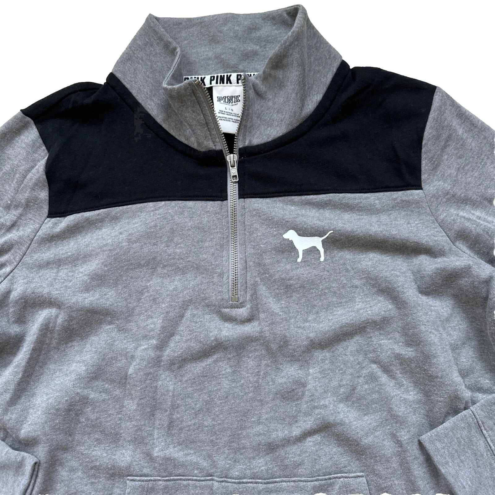 UNDERCOVER Camicia rosa Victoria's Secret taglia L pullover quarto cerniera grigio nero logo cane