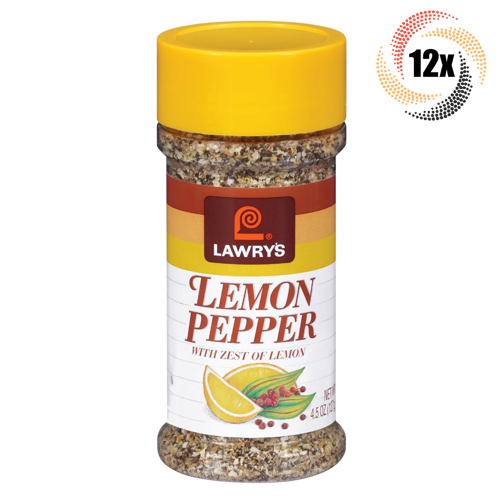 12x Shakers Lawry's Lemon Pepper Blend Seasoning | With Zest Of Lemon ...
