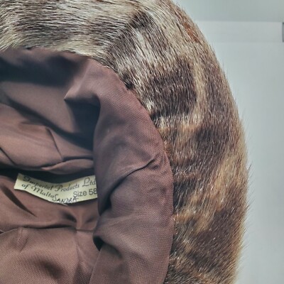 Vintage Malta Light Brown Beaver Fur Fedora Fur Hat W  display picture 1