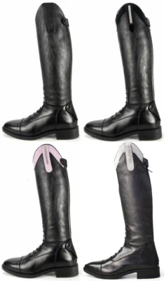 Brogini Como Piccino Kinder junger Reiter lange Wettkampfstiefel schwarz/silber