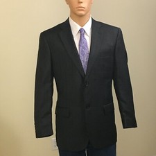 Joseph  Feiss Gold Blazer Men's Size 40R Gray 120's Wool 2B Jacket Sport Coat