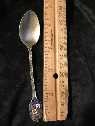 St Augustine Florida Founded 1565 STERLING & ENAMEL SOUVENIR Spoon - Picture 5 of 5