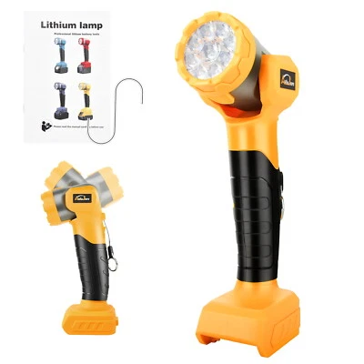 Cordless LED Work Light for Dewalt 20V Battery Pivoting Flashlight 3000 Lumens