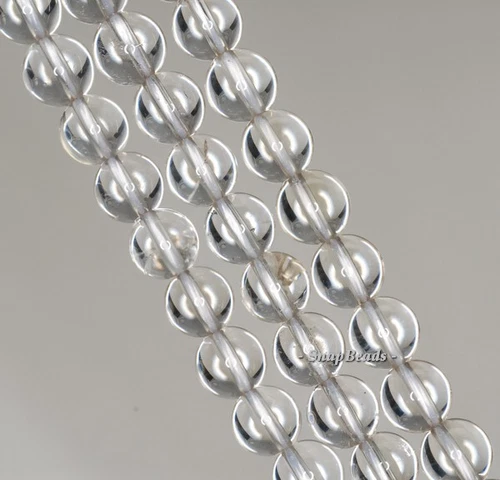 8MM ROCK CRYSTAL GEMSTONE GRADE AA ROUND LOOSE BEADS 7.5inch - Picture 2 of 3