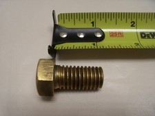 1/2-13 x 1" Naval Brass Bolt VINTAGE Made in USA Qty of 2