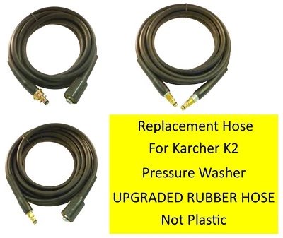 DIRETHOSES FLEXIWASH BLACK Karcher K2 Hose 100% RUBBER Pressure Washer Replacement HOSE choose your style