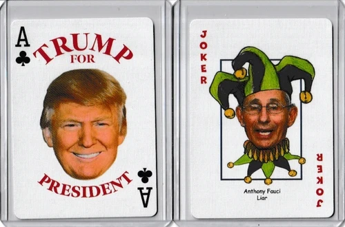 Donald Trump Anthony Fauci Political Playing Cards 2 Card Lot