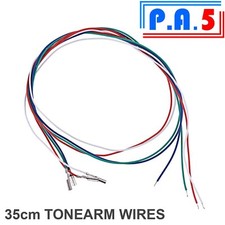 35cm Tonearm Wires Cables - 4 COLOUR WIRES - Turntable Decks Headshell 13.7" UK-