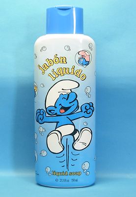 Schlumpf Bubble Bath Liquid Soap Flasche SEGURA 28cm MOTIV hüpfender Schlumpf