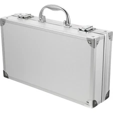 Aluminum Tool Case Portable Lockable Metal Storage Tool Box Silver