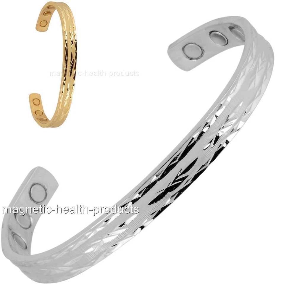 LADIES COPPER MAGNETIC HEALING BANGLE GOLD SILVER BRACELET ARTHRITIS PAIN RELIEF
