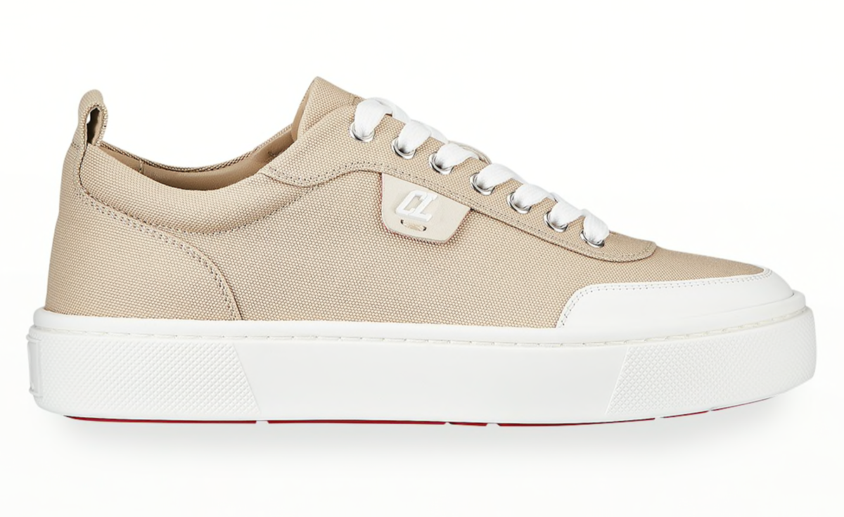 Christian Louboutin フラットシューズ　サイズ36　1/2 Christian Louboutin Simplerui Flat Beige White Bianco Canvas Low
