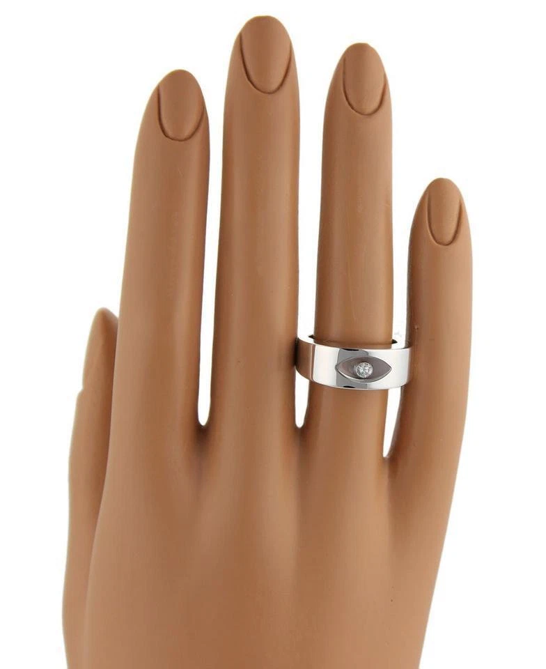 Anillo Ojo de Chopard Diamante Feliz Oro Blanco 18k Banda Ancha 8mm Foto 2 de 4
