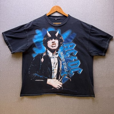 Vtg Y2K ACDC Big Graphic T Shirt Mens XL Highway to Hell Rock Band Tour Music