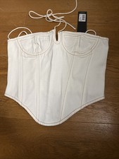 Lioness M Cream 'Del Gato' Corset Top- Going Out, Bustier Top, Halter Corset
