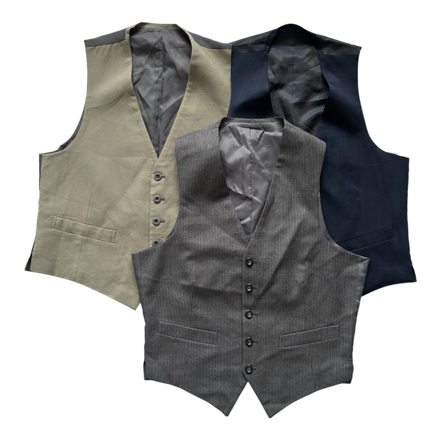 Set of 3 Vintage Waistcoats Size Small 36" 70s 80s Retro Indie Bundle Ref14