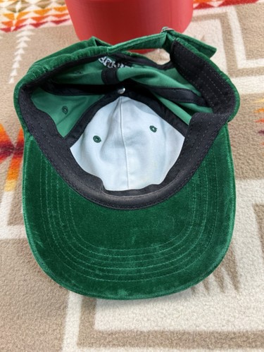 SUPREME Velvet S Logo Camp Cap Green Hat Adjustable Strapback F/W 2018 USA Made! - Picture 8 of 15