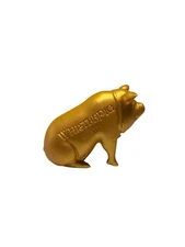 WhistlePig Whiskey Statue Pig Figure Figurine Gold Rubber Plastic Toy Advert 2"