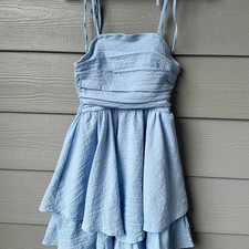 Blue mini dress with adjustable straps